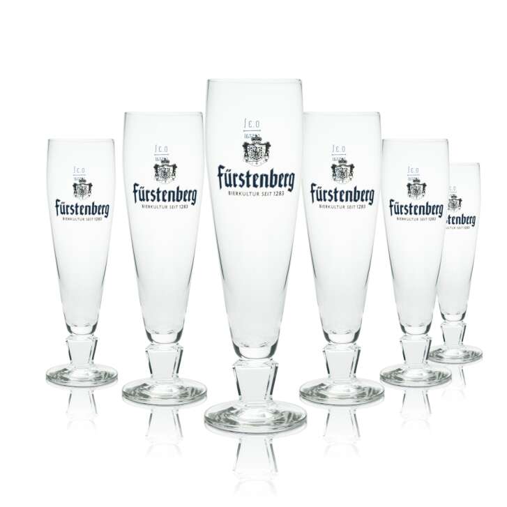 6x Fürstenberg Beer Glass Tulip 0,3l Rastal