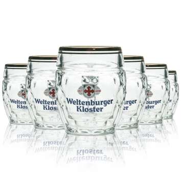 6x Weltenburger Kloster beer glass mug small round 0,3l...