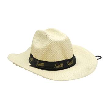 1x Sauza Tequila straw hat natural black ribbon/lace with...