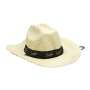 1x Sauza Tequila straw hat natural black ribbon/lace with pearl