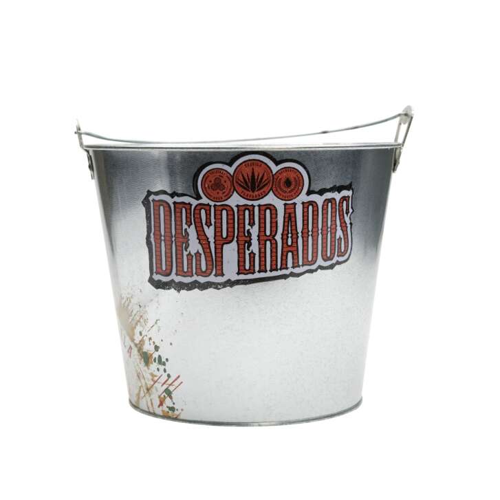 1x Desperados beer bottle cooler metal cooling bucket with logo and bottle opener