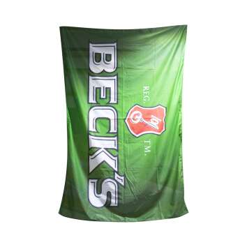 1x Becks Beer Flag Green Logo Horizontal