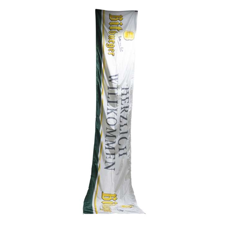 1x Bitburger Beer Flag White Green Welcome