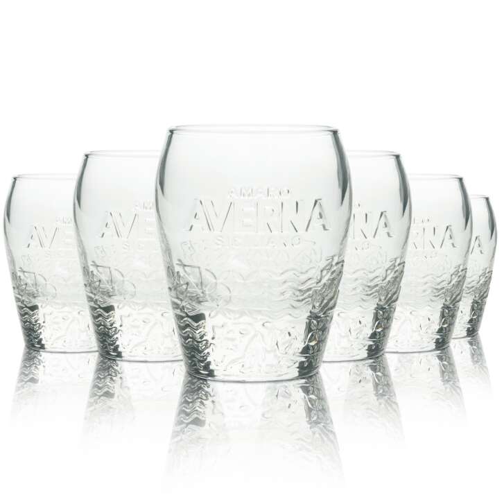 6x Averna glass 0.15l tumbler contour relief glasses Amaro Siciliano Gastro Geeicht