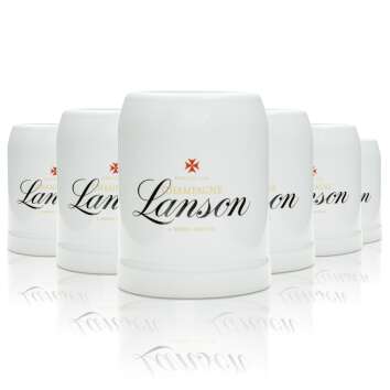 6x Lanson Champagne glass jug white small