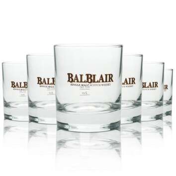 6x Balblair whiskey glass tumbler logo red