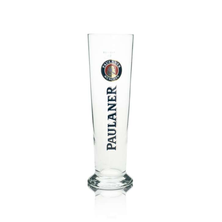 6x Paulaner Beer Glass Wheat 0.5l Logo with Gold Rastal