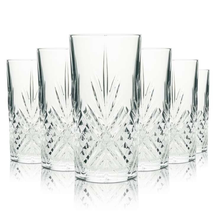 6x Hendricks Glass 0.3l Gin Tonic Longdrink Relief Crystal Cocktail Glasses Noble