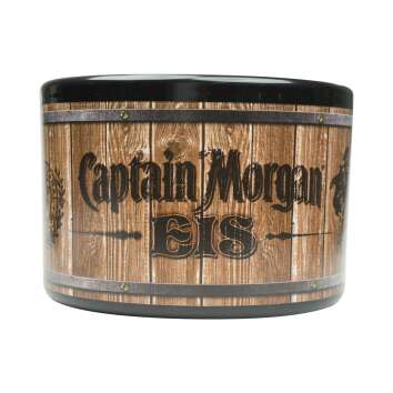 1x Captain Morgan rum cooler ice box black/wood barrel look