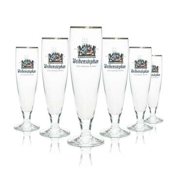6x Weihenstephan beer glass goblet Pegasus 0,3l rastal