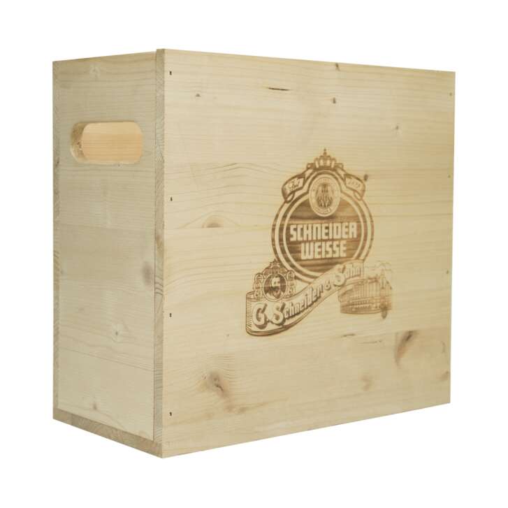 1x Schneider Weisse beer wooden crate with branded logo