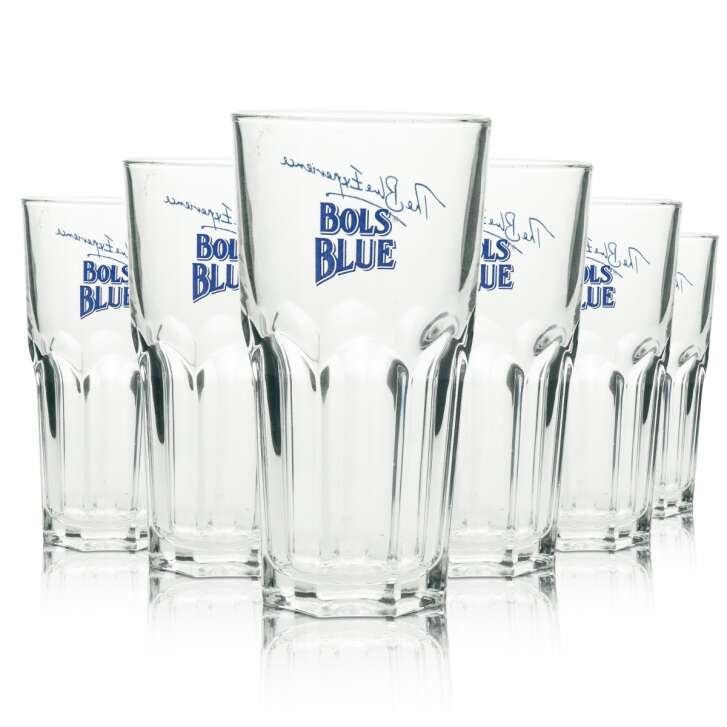 6x Bols liqueur glass Longdrink the blue Experience