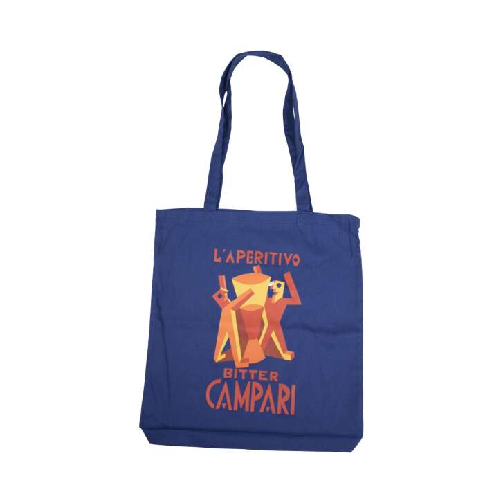 Campari liqueur jute bag blue LAperitivo bag shopping backpack cotton