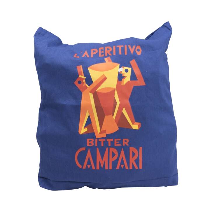 Campari liqueur jute bag, blue, LAperitivo bag, shopping backpack, cotton