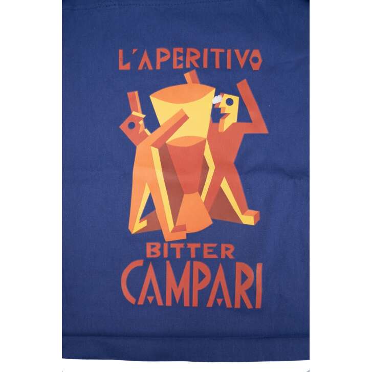 Campari liqueur jute bag, blue, LAperitivo bag, shopping backpack, cotton