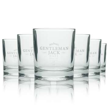 6x Jack Daniels glass 0.2l whiskey tumbler Gentleman Jack...