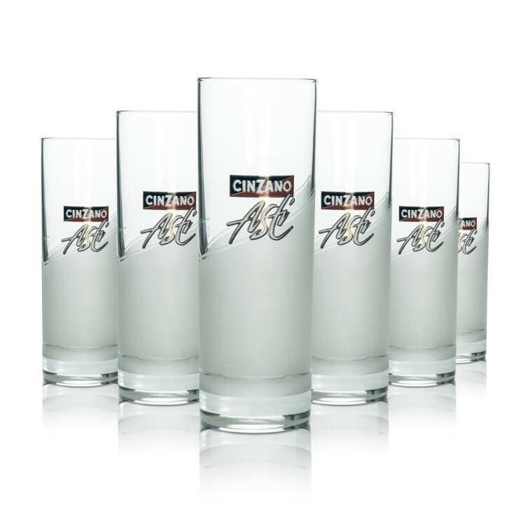 6x Cinzano aperitif glass partial milk glass gold-plated logo 0,1l rastal