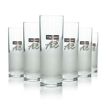 6x Cinzano aperitif glass partial milk glass gold-plated...