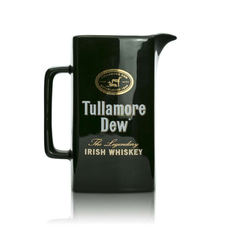1x Tullamore Dew whiskey glass cup rectangle green jug clay large