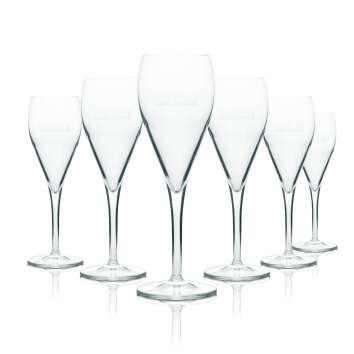 6x Cinzano aperitif glass champagne flute logo white