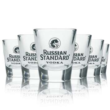 12x Russian Standard Vodka glass shot glasses 2cl logo