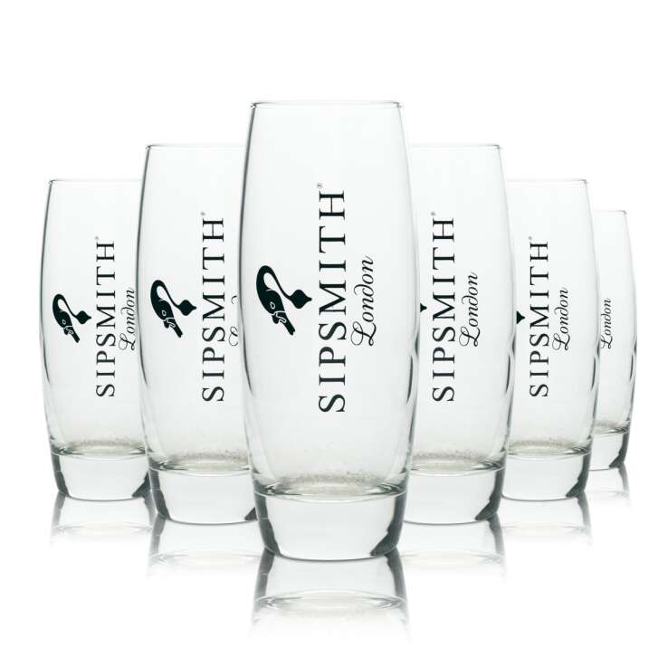 6x Sipsmith Gin Glass Longdrink 354ml London Cocktail Glasses Highball Goose Bar