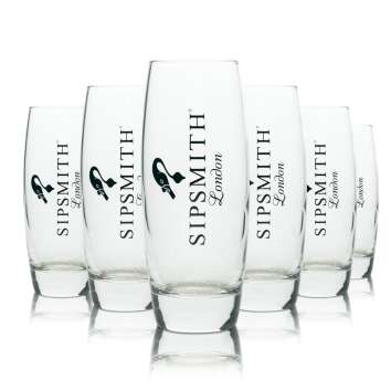 6x Sipsmith Gin Glass Longdrink 354ml London Cocktail...