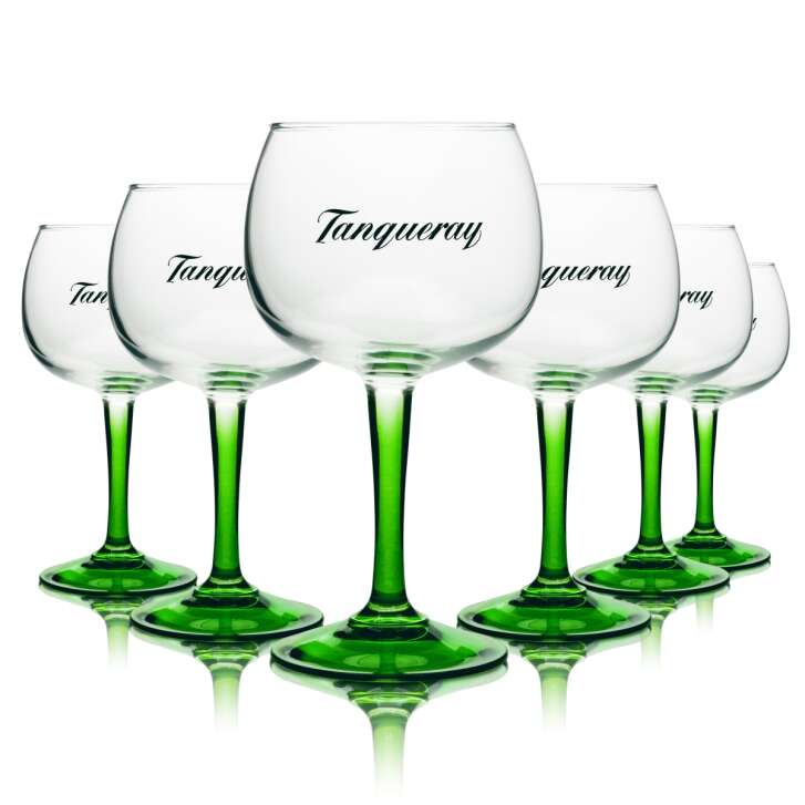 6x Tanqueray glass 0.59l balloon glasses gin and tonic cocktail long drink stemmed glass bar