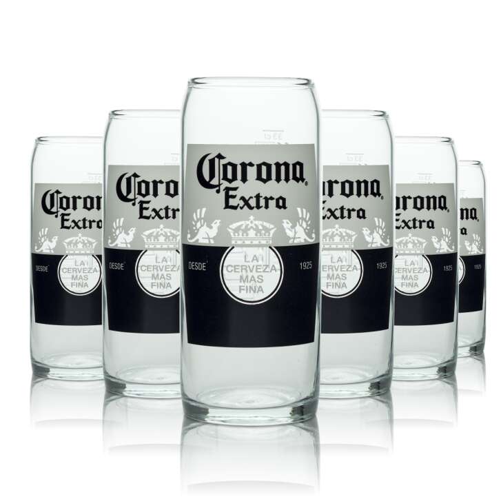 6x Corona Glass 0.33l Mug Cup Contour Glasses Gastro Beer Cerveza Beer Light