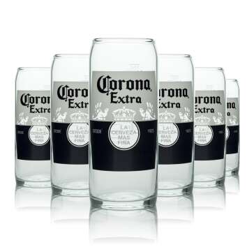 6x Corona Glass 0.33l Mug Cup Contour Glasses Gastro Beer...