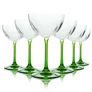 6x Tanqueray gin martini bowls green foot without logo