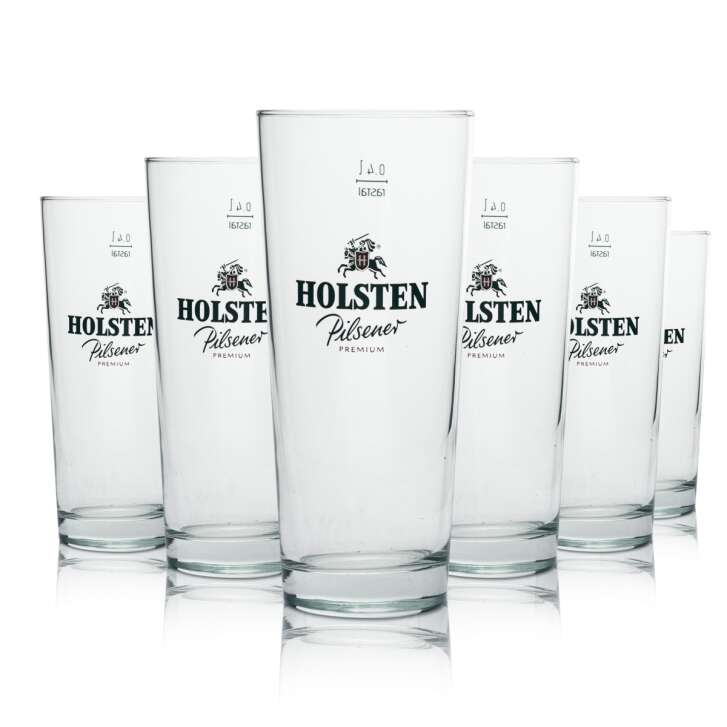 6x Holsten beer glass 0.4l long drink glass Premium Rastal