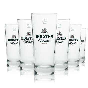 6x Holsten beer glass Pilsner Premium Longdrink 0,3l rastal