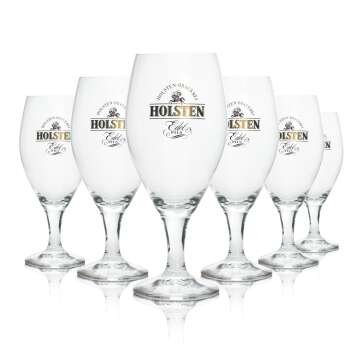 6x Holsten beer glass 0,4l goblet "Edles Pils" RC