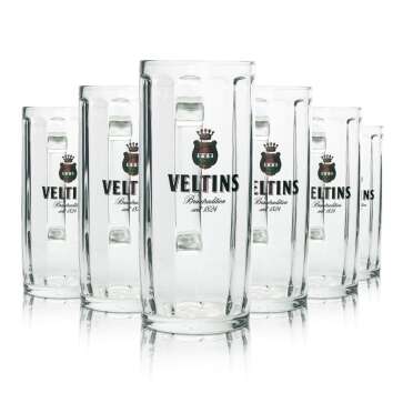 6x Veltins beer glass mug 0,5l sahm