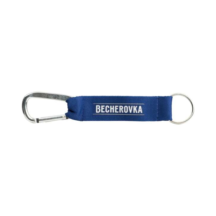 Becherovka Vodka key ring carabiner key ring lanyard blue hook