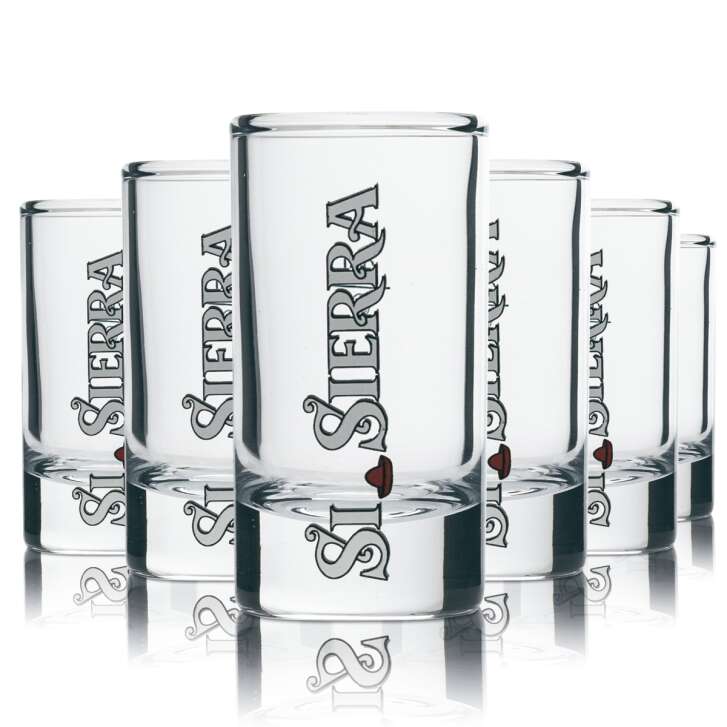 6x Sierra Tequila glass shot cup 2cl SI SIERRA