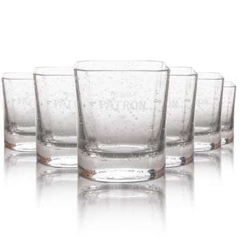 6x Patron tequila glass shot glass schnapps square handmade