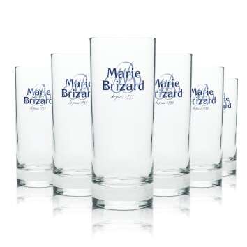 6 Marie Brizard liqueur glass long drink blue logo new