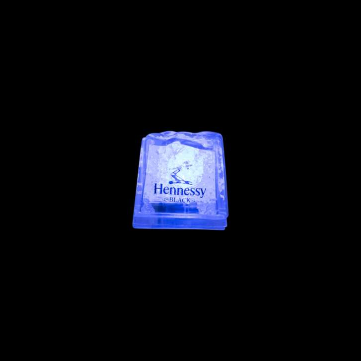 6x Hennessy Black Cognac Ice Cubes Plastic LED Blue Stone Whisky Bar Ice