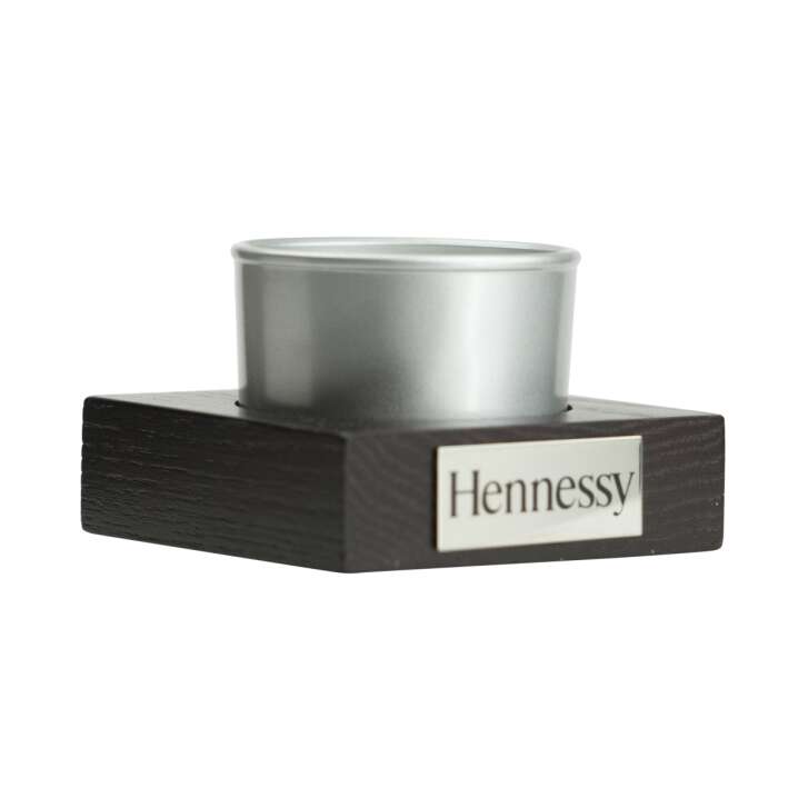 Hennessy cognac tea light candle lantern holder wood decoration bar table collector