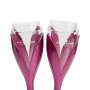 4x Moet Chandon champagne glass holder tulip + 4 plastic glasses stand pink