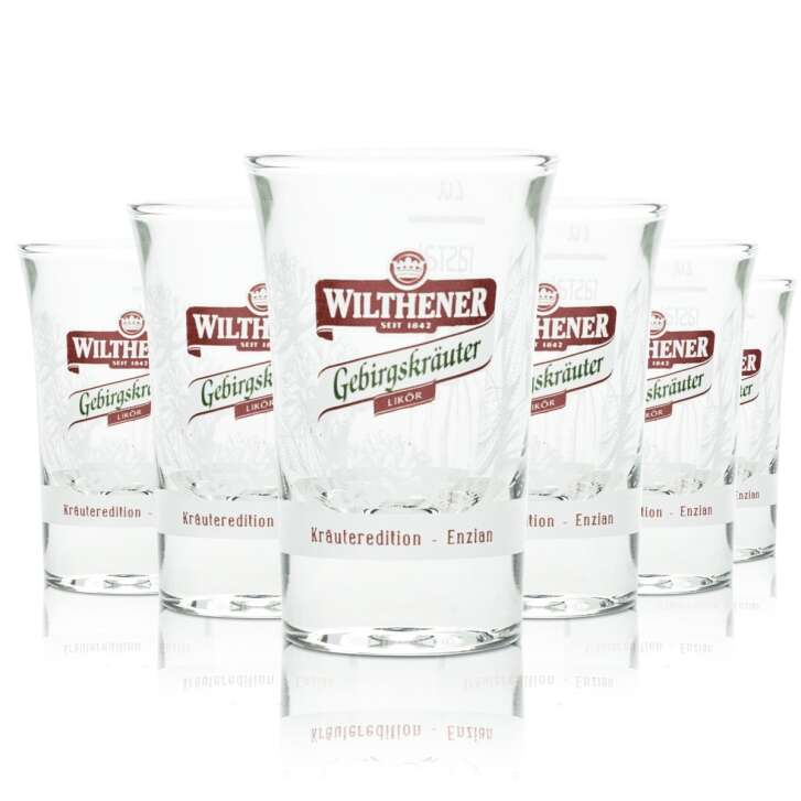 6x Wilthener schnapps glass 2cl glasses Shot Stamper Gastro Eichstrich Bar