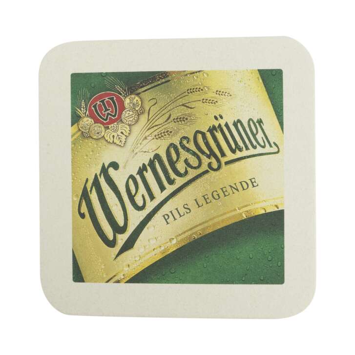 100x Wernesgrüner beer coasters Logo Pils legend coasters glasses beer felt