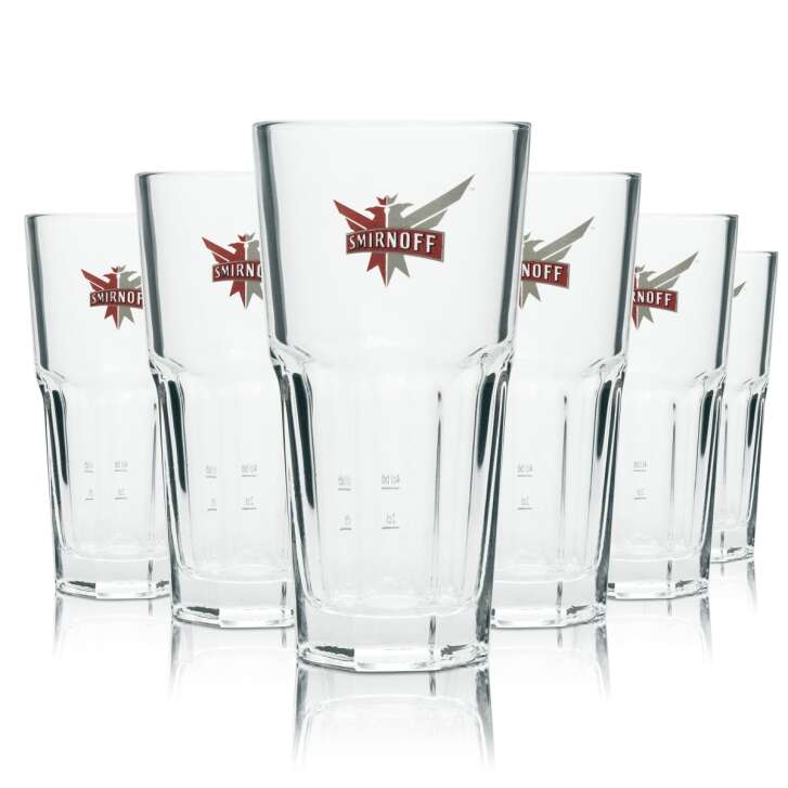 6x Smirnoff Vodka Glass Longdrink Harley 31cl Cocktail Glasses Vodka Bar 2cl+4cl