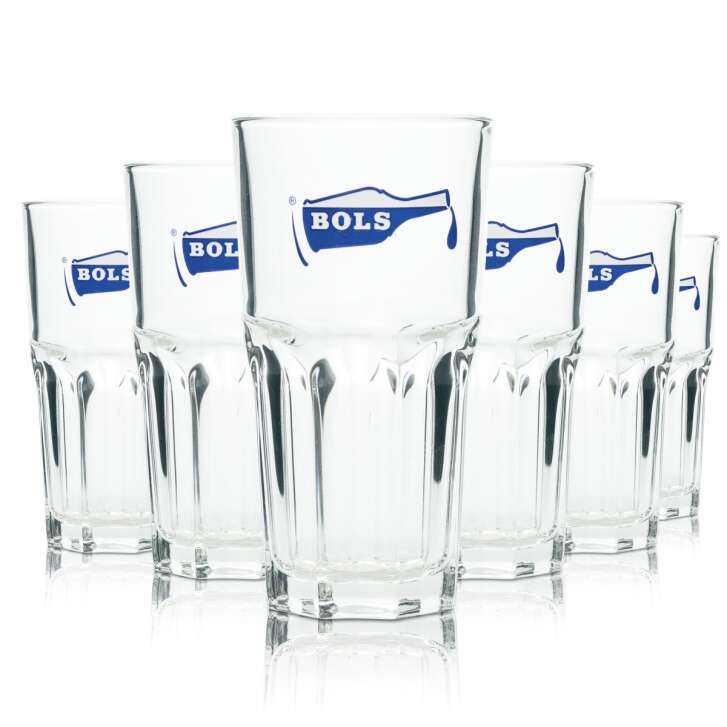 6x Bols Liqueur Glass Longdrink 0,2l Logo Cocktail Glasses Tumbler Granity Gastro