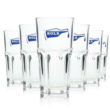 6x Bols Liqueur Glass Longdrink 0,2l Logo Cocktail...