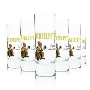 6x Wurzelpeter Liqueur Glass Shot 2cl + 4cl Schnapps...