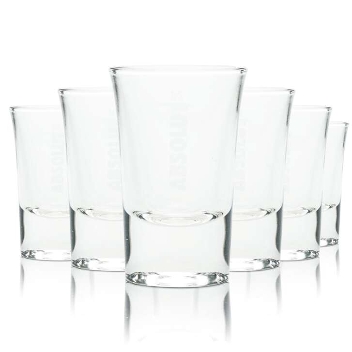12x Absolut Vodka Glass Shot 2cl Shot Glasses Short Stamper Gastro Oak Bar