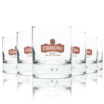 6x Eskalony Vodka Glass Tumbler Bubble 2cl 4cl Glasses...